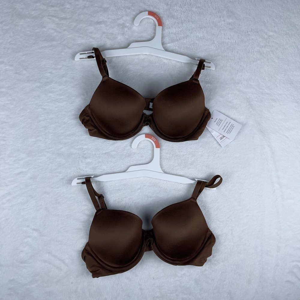 Lot of 2 Auden Underwired Bra Womens 32A Brown Icon Lightly Lined Full Coverage